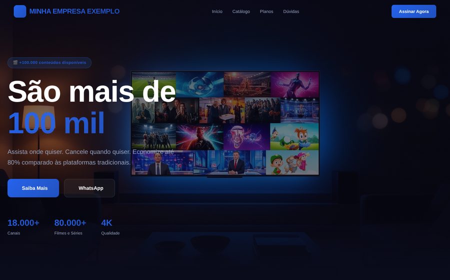 Prévia do tema Pagina IPTV 01